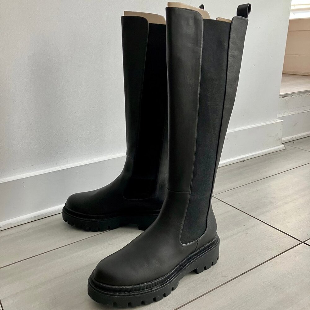 Poppy Barley Elevate Chelsea Knee High Leather Boot - Picture 5 of 10